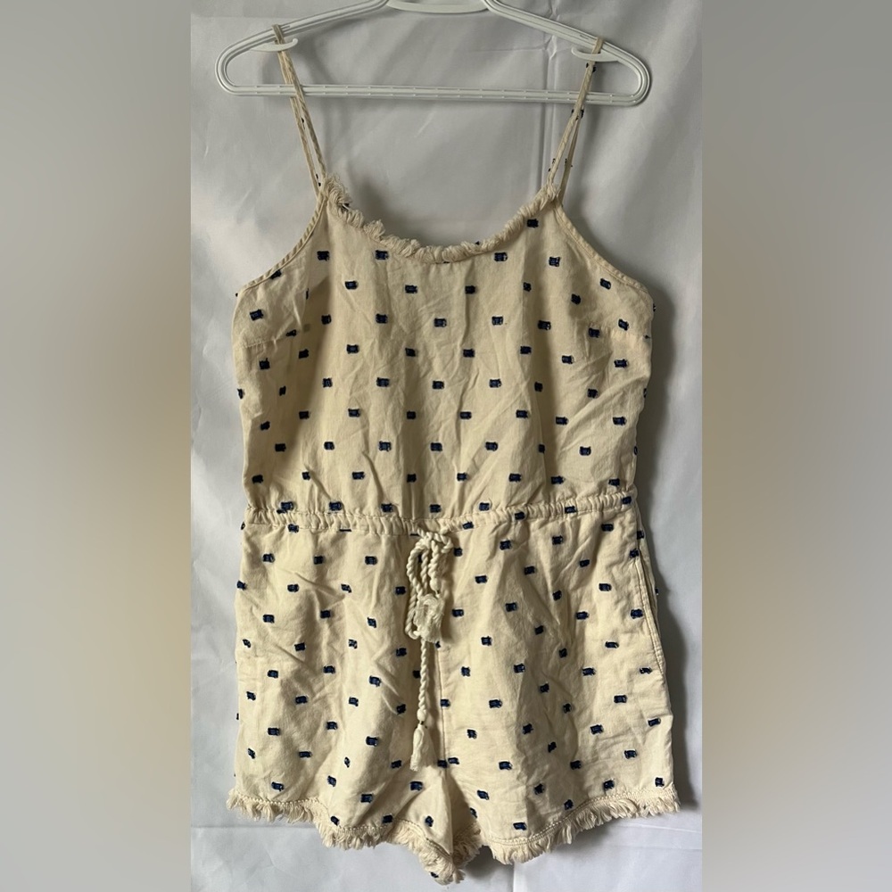 Aerie Romper Size M Cream and Blue